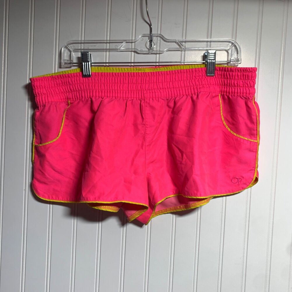 OP WOMENS SWIM SHORTS SIZE L (11-13) Fuchsia Pink Pockets SHORTIES